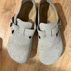 Gray Birkenstock Clogs
